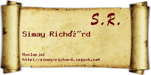 Simay Richárd névjegykártya